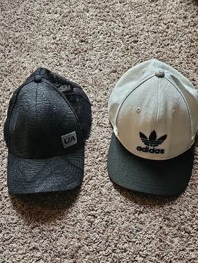 Adidas Two-Tone Trefoil Cap + Black UA Mesh Trucker Hat